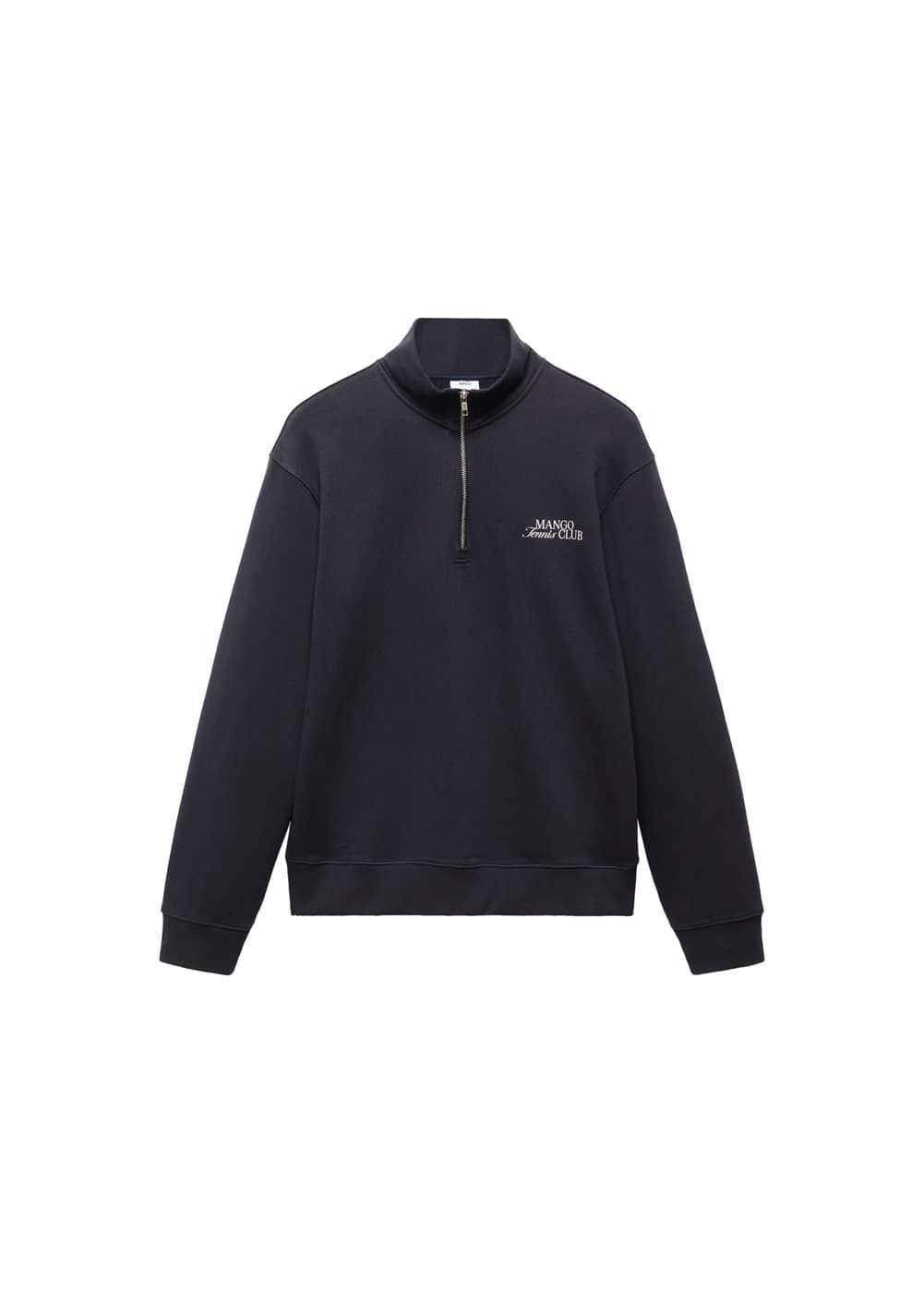 MANGO MAN - Printed sweatshirt with zipper dark navyMen Product Image