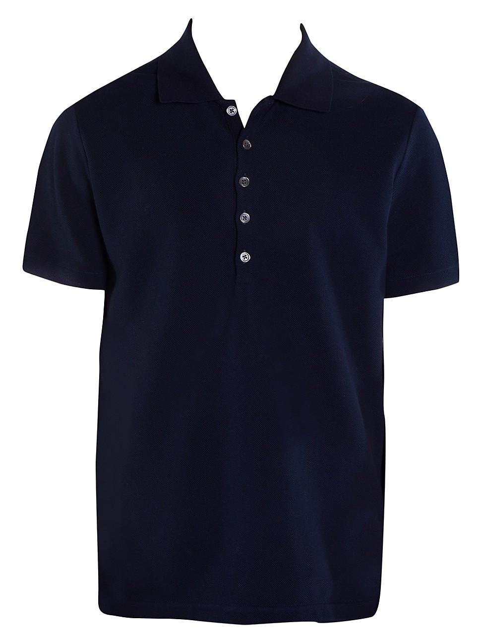 Mens Short-Sleeve Relaxed-Fit Cotton Polo Product Image