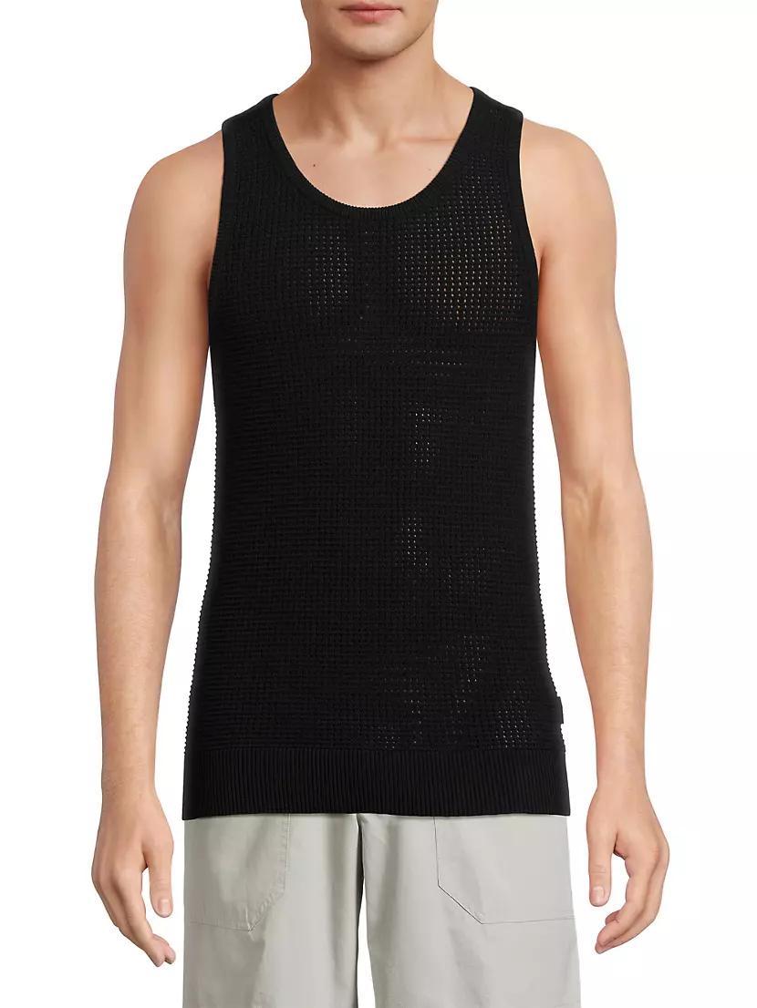 Cotton Open-Knit Tank Top Product Image