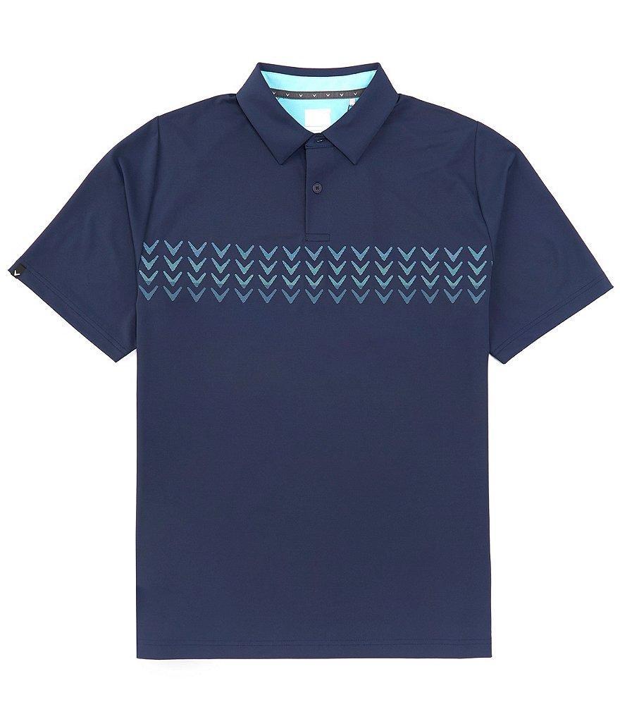 Callaway Chevron Block Print Printed Short Sleeve Golf Polo Shirt Product Image