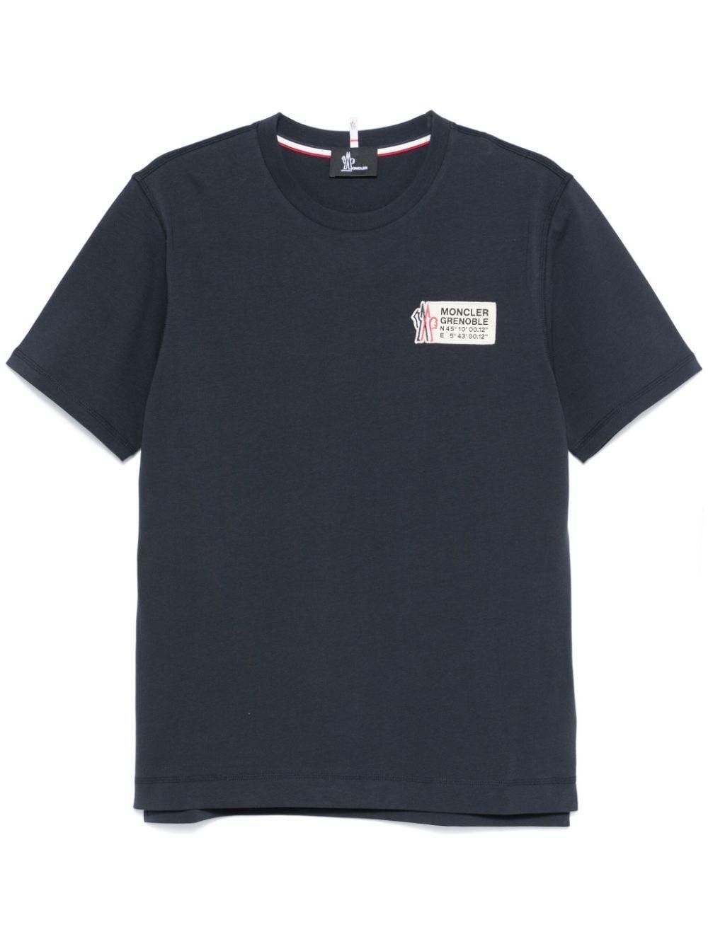 MONCLER Logo-patch T-shirt In Navy Product Image