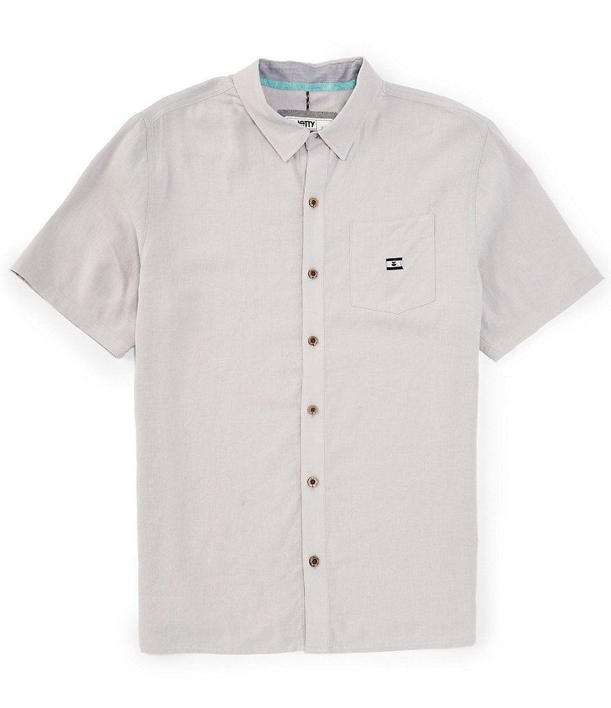 JETTY Noah Short Sleeve Linen-Blend Button-Up Shirt Product Image