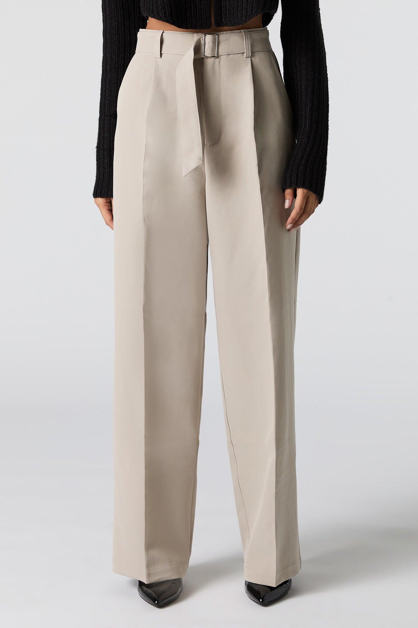 Belted Wide Leg Dress Pant Female Product Image