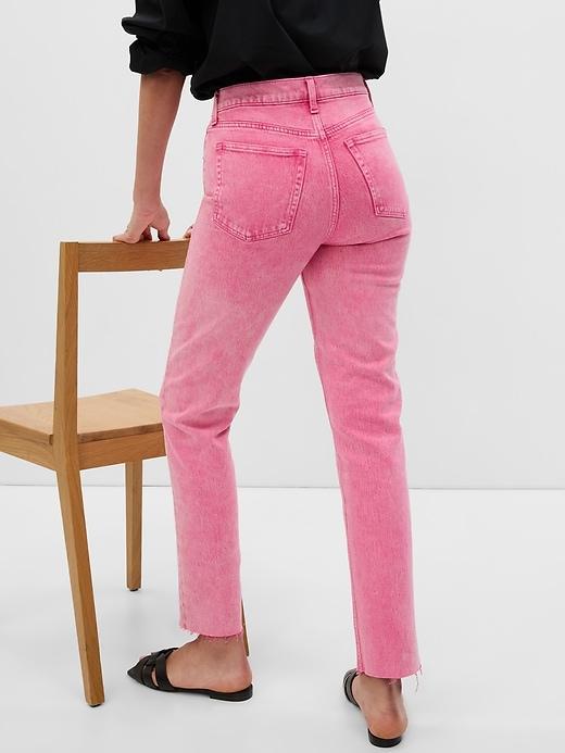 High Rise Cheeky Straight Jeans Product Image