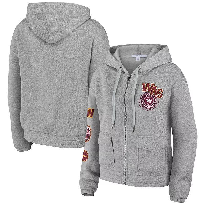 Womens WEAR by Erin Andrews Heather Gray Washington Commanders Full-Zip Hoodie Product Image