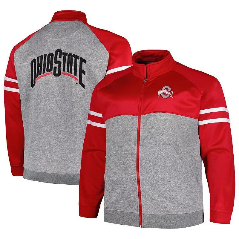 Mens Profile Scarlet Ohio State Buckeyes Big & Tall Fleece Full-Zip Jacket Product Image