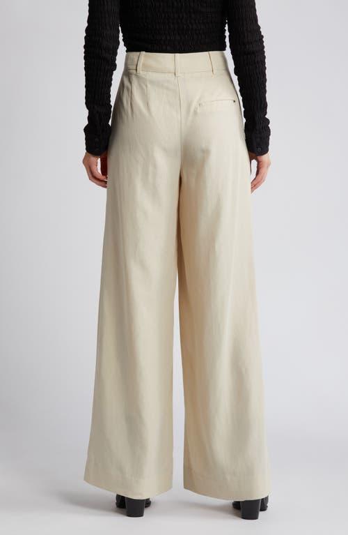 Deri Lyn Pleated Trousers In Cream White Product Image