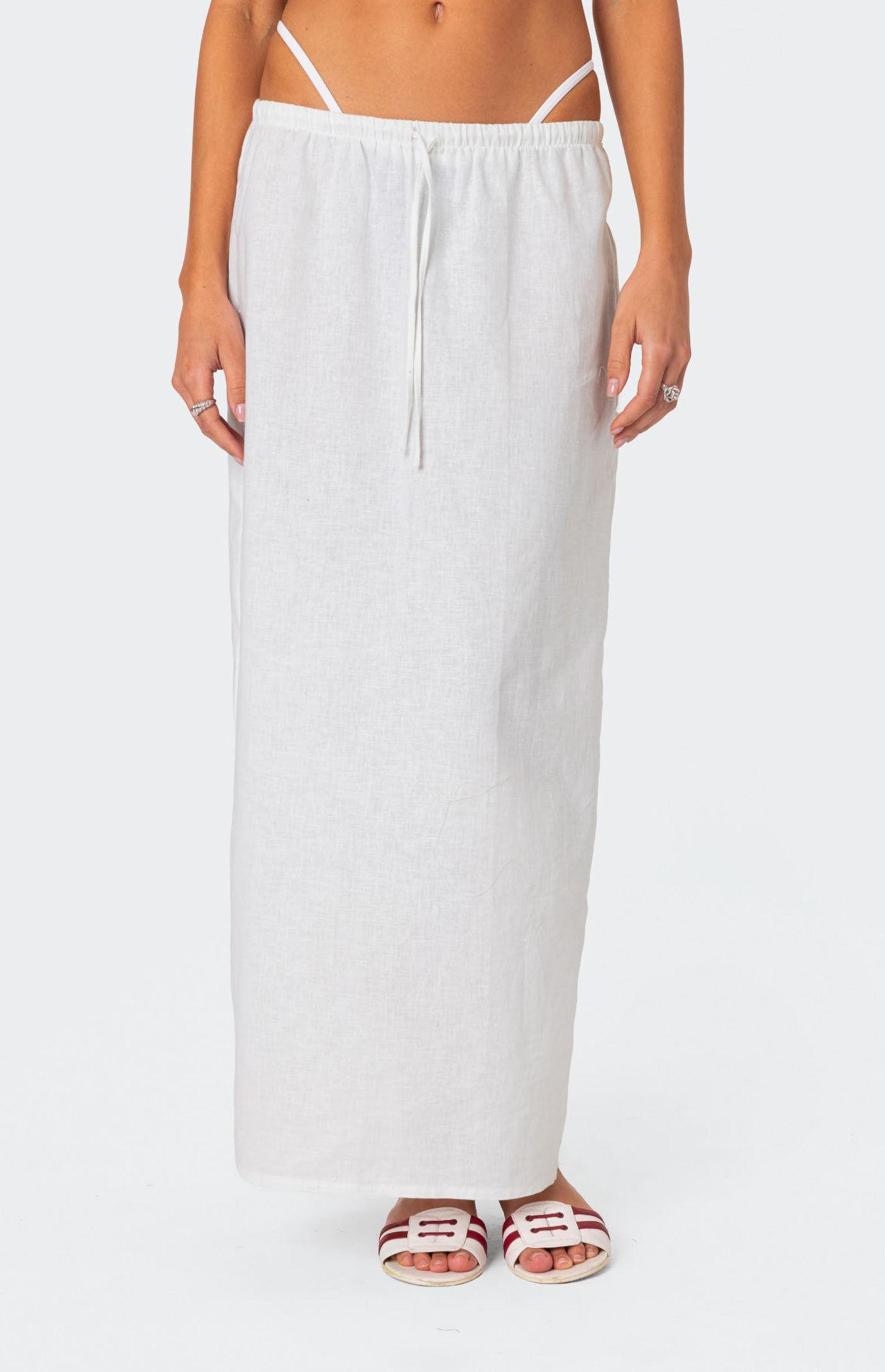 Edikted Women's Rayla Linen Look Maxi Skirt Product Image