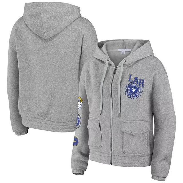 Womens WEAR by Erin Andrews Heather Gray Los Angeles Rams Full-Zip Hoodie Product Image