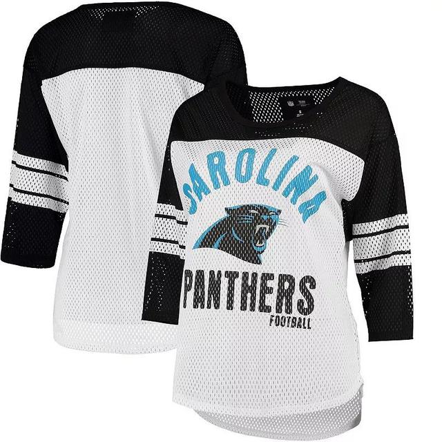 Womens G-III 4Her by Carl Banks /Black Carolina Panthers First Team 3/4-Sleeve Mesh T-Shirt Product Image