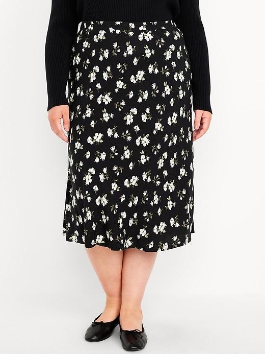 Crepe A-Line Midi Skirt Product Image