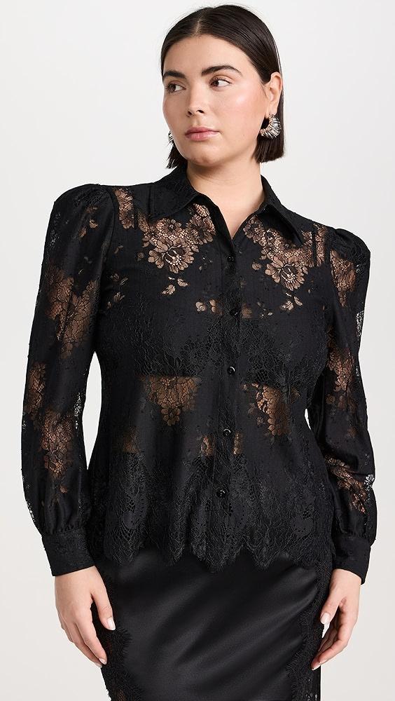 L'AGENCE Jenica Lace Blouse | Shopbop Product Image