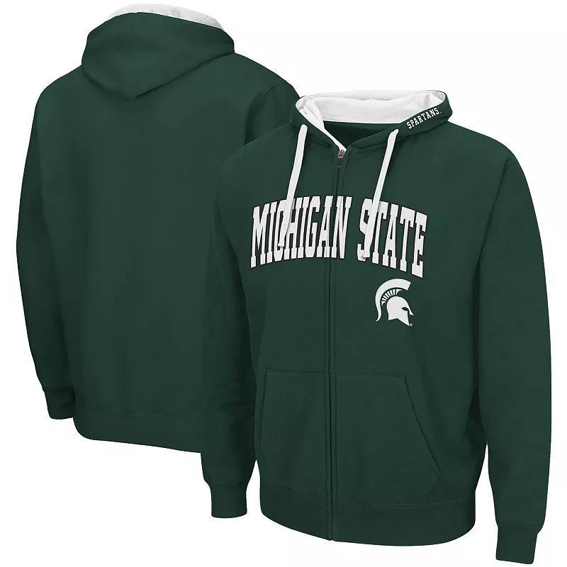 Mens Colosseum Green Michigan State Spartans Big and Tall Full-Zip Hoodie Product Image