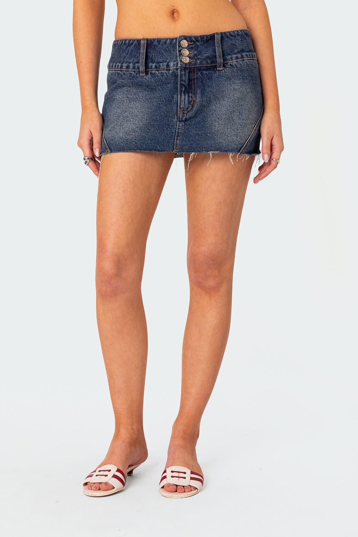 Edikted Women's Kate Denim Micro Skort Product Image