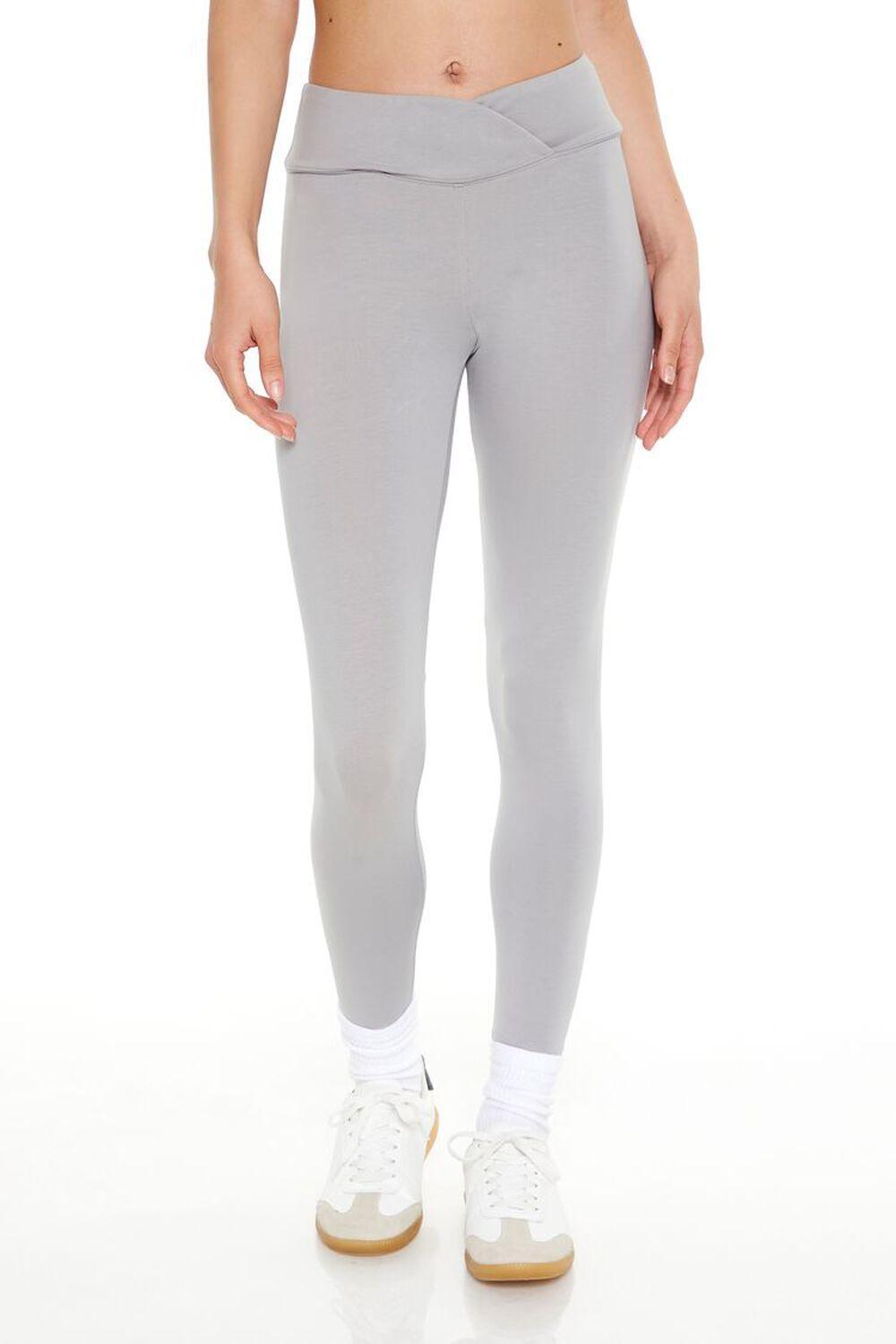 Crossover Cotton-Blend Leggings | Forever 21 Product Image