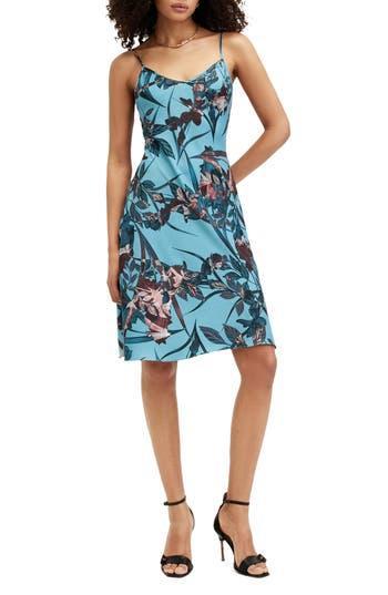 Bryony Batu Floral Print Slipdress In Lagoon Blue Product Image