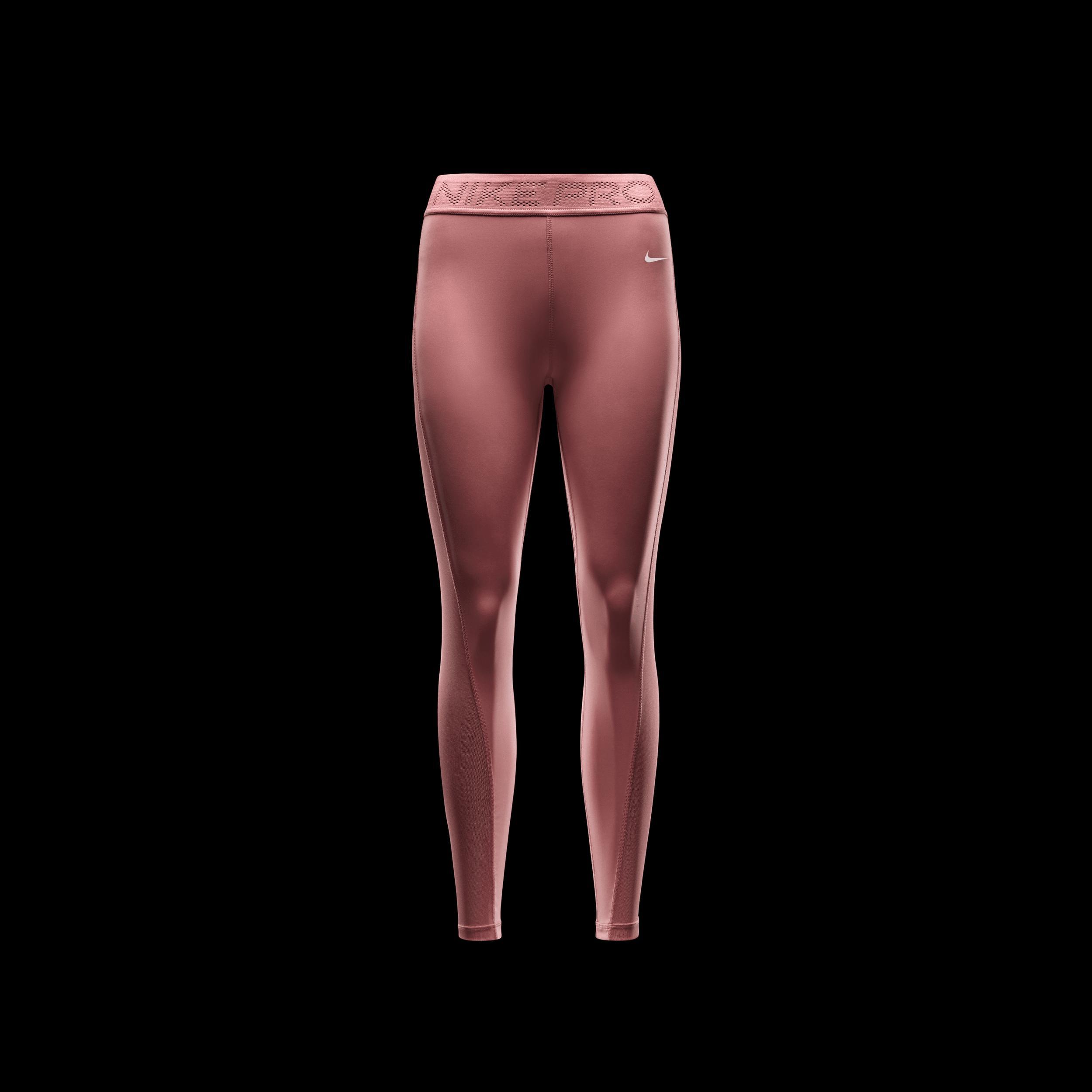 Women's Nike Pro Mid-Rise 7/8 Mesh-Paneled Leggings Product Image