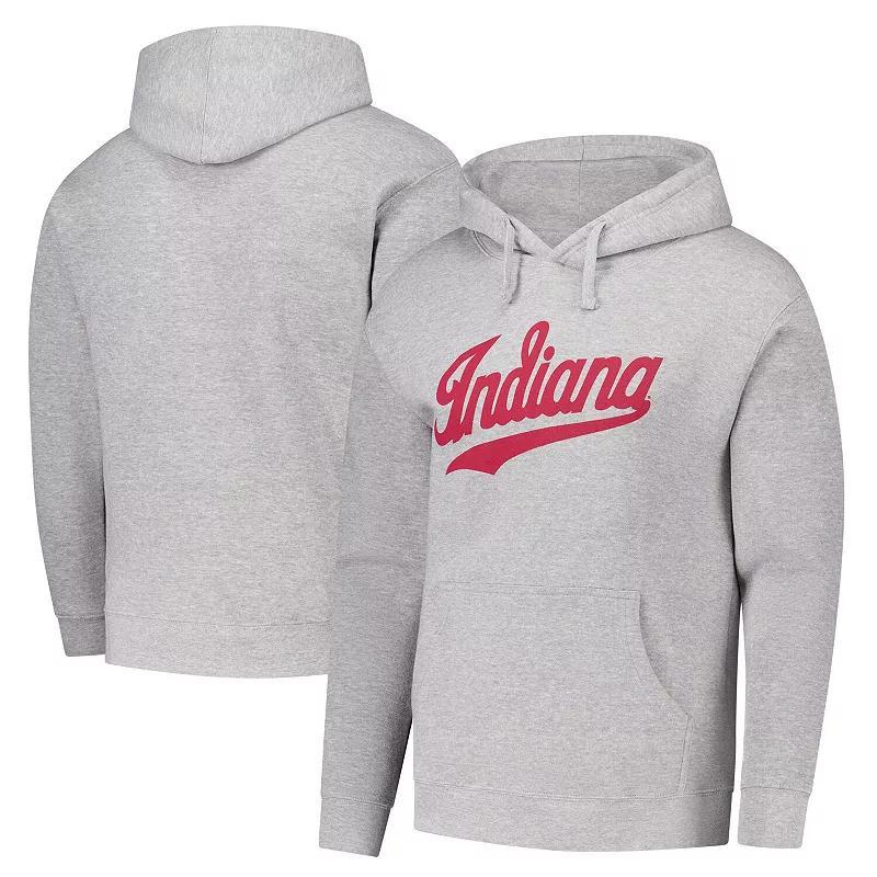 Mens League Collegiate Wear Heather Gray Indiana Hoosiers Vintage Logo Essential Fleece 2.0 Pullover Hoodie Product Image