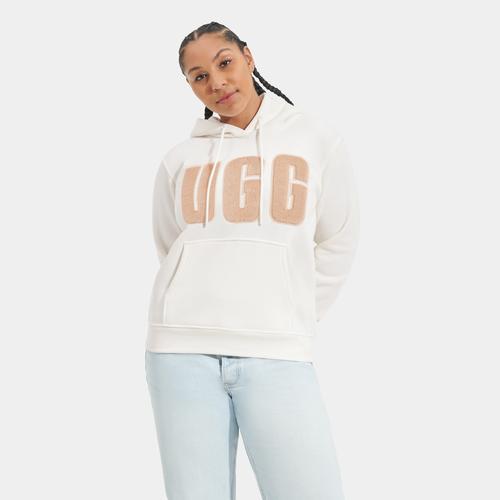 UGG Womens Rey UGGfluff Logo Hoodie Fleece Product Image