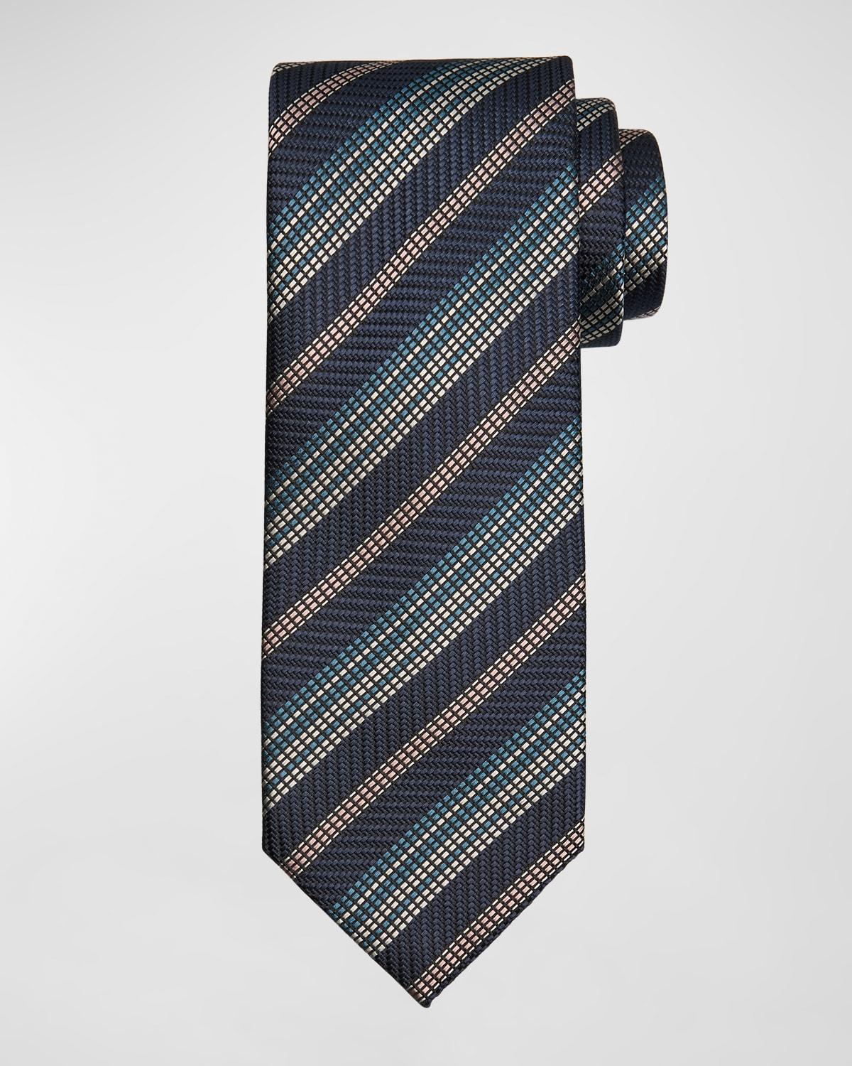 Mens Silk Textured Stripe Tie Product Image