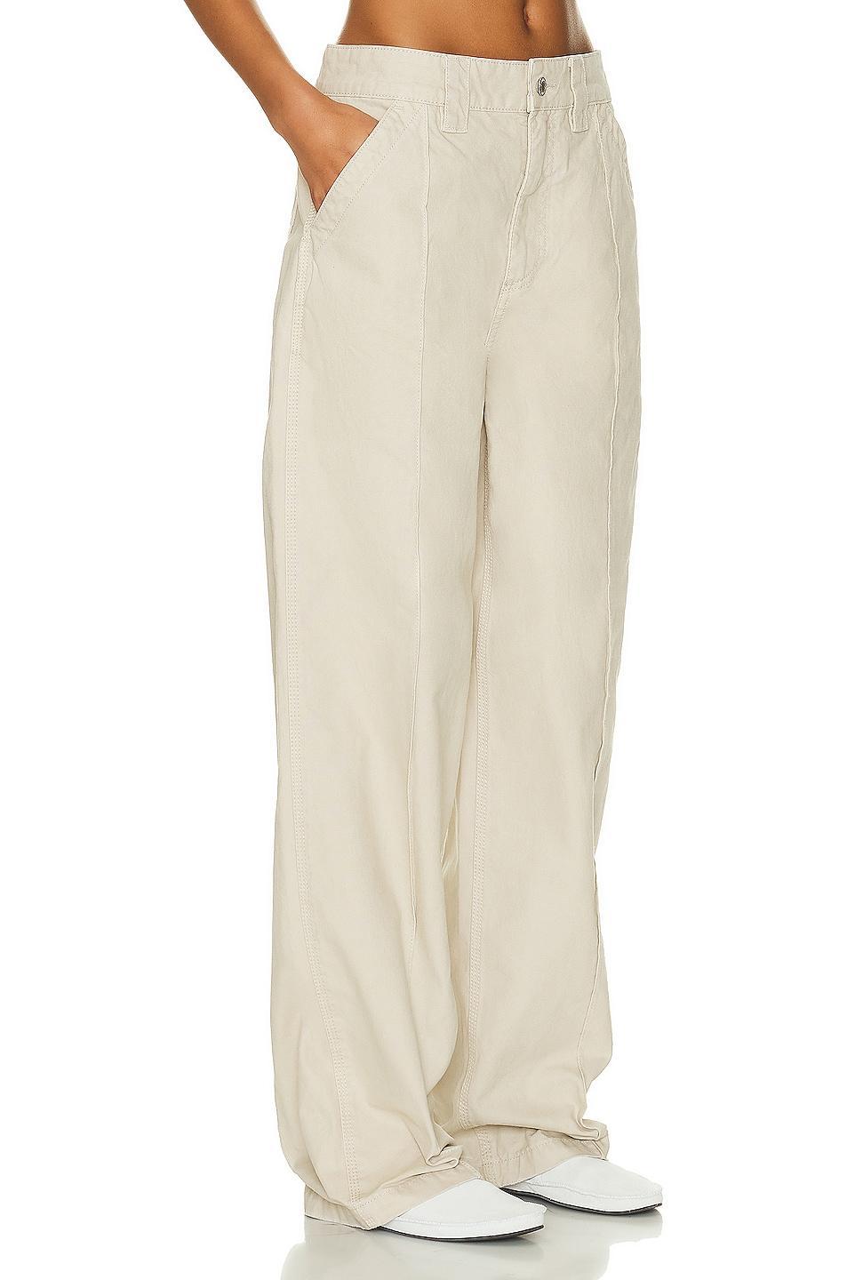 Helsa Workwear Oversized Pant Beige. (also in S, XL, XS). Product Image