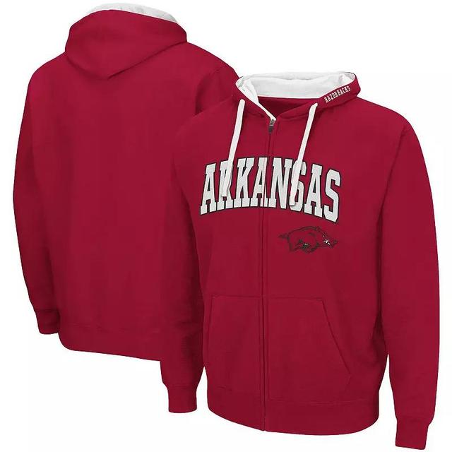 Mens Colosseum Cardinal Arkansas Razorbacks Big & Tall Full-Zip Hoodie Product Image