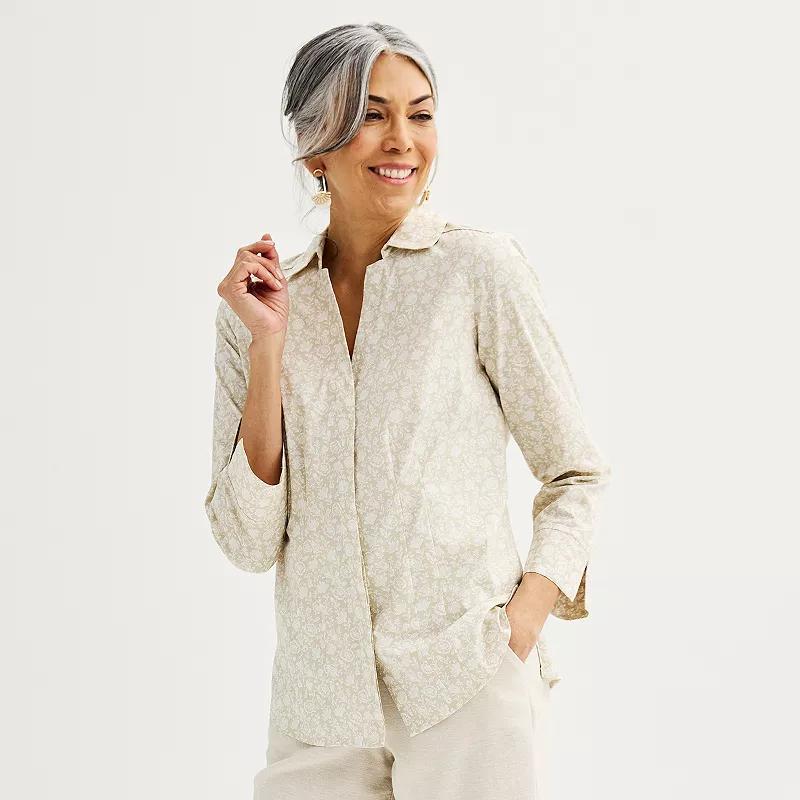 Womens Croft & Barrow Tailored Button-Down Shirt Product Image