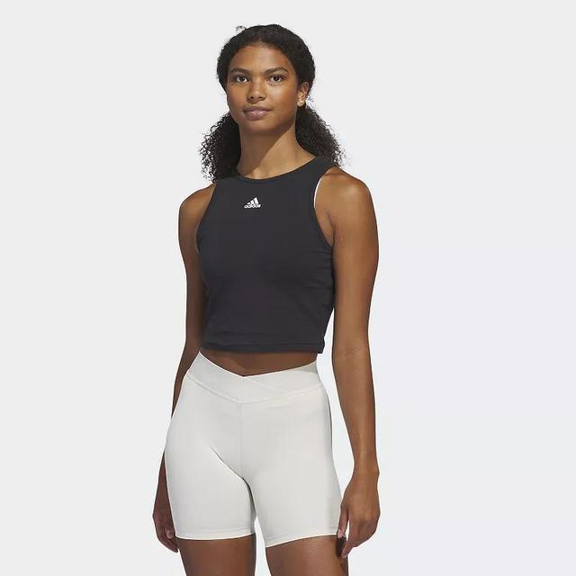 Womens adidas Essentials Solid Cropped Tank Top Product Image