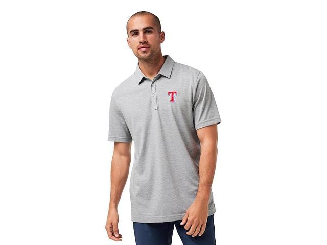 TravisMathew Texas Rangers The Zinna Polo (Heather Grey) Men's Short Sleeve Knit Product Image