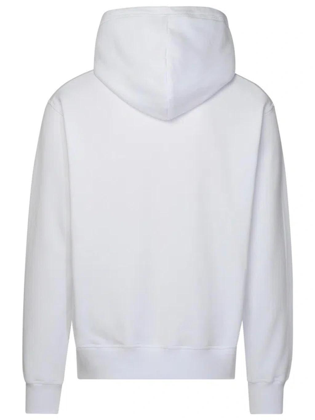 DSQUARED2 Logo Printed Drawstring Hoodie In White Product Image