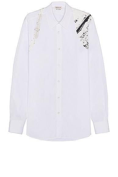 Alexander McQueen Half Charm Harness Shirt in White Product Image