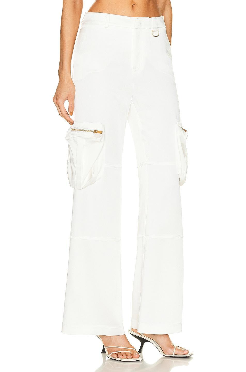 Blumarine Wide Leg Cargo Pant White. (also in ). Product Image