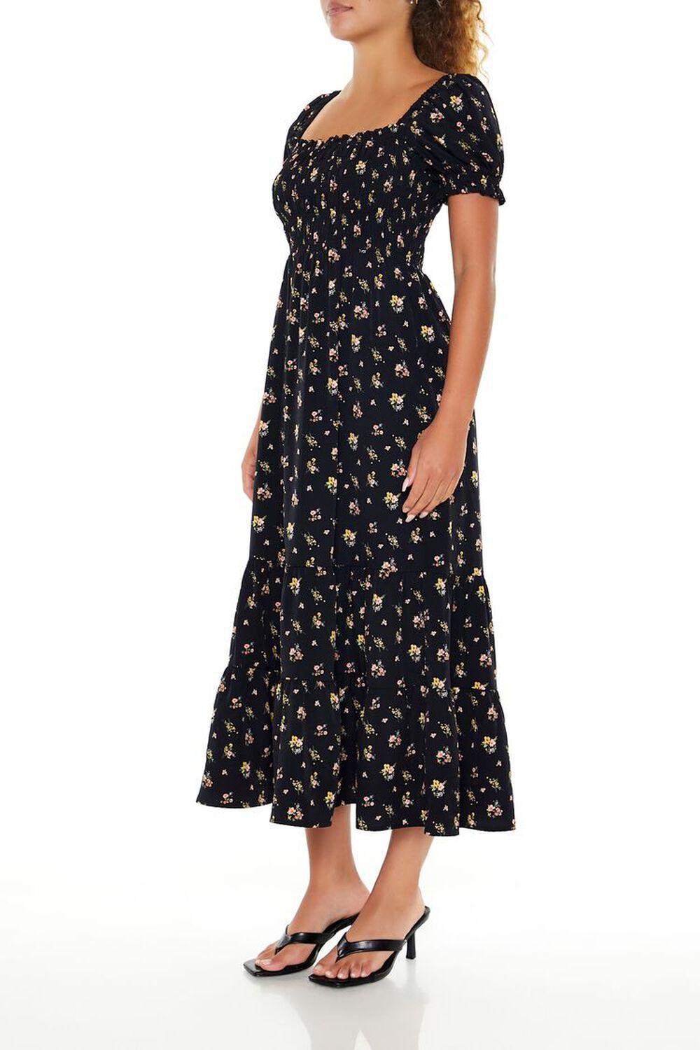 Floral Puff-Sleeve Dress | Forever 21 Product Image