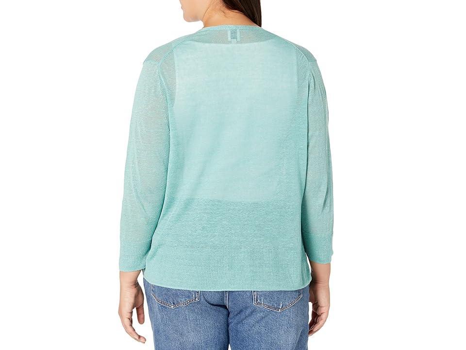 NIC+ZOE Plus Size Four-Way Cardigan (Hazy Aqua) Women's Sweater Product Image