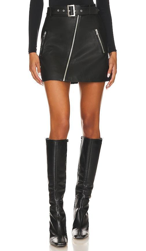 Womens Lexi Zip-Front Leather Miniskirt Product Image