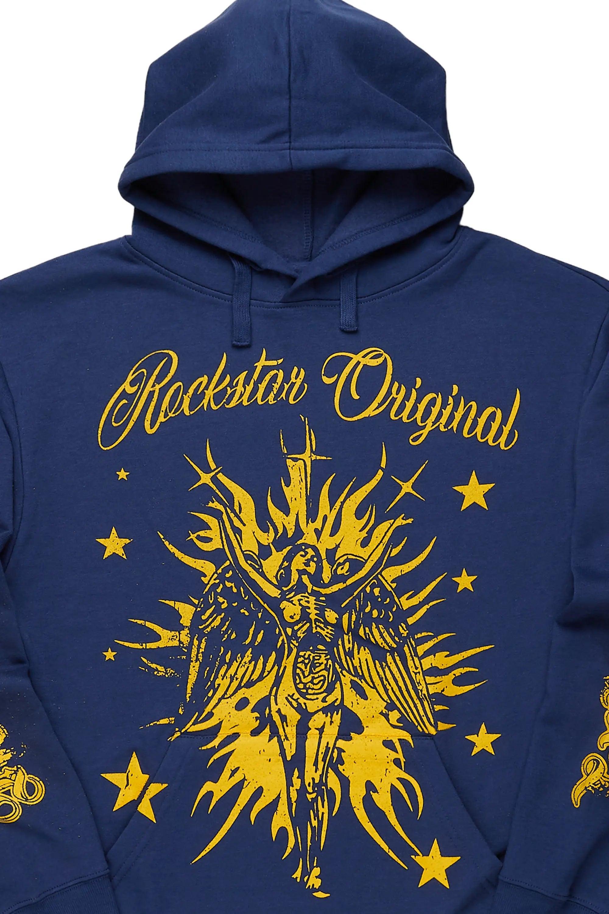 Mermaid Navy Graphic Hoodie Male Product Image