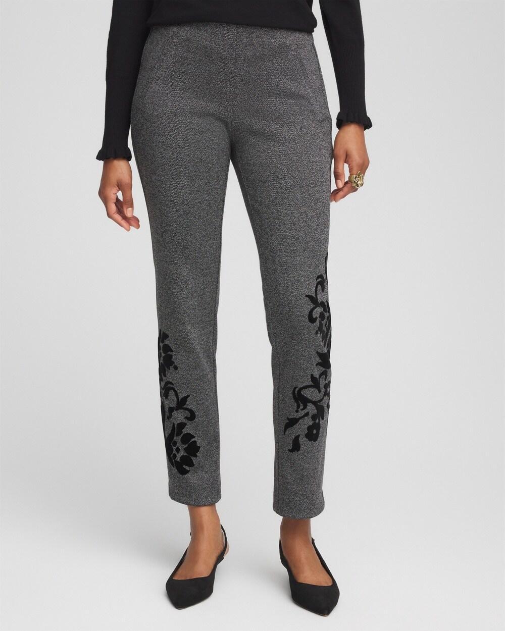 Women's Juliet Flocked Menswear Ankle Pants Product Image