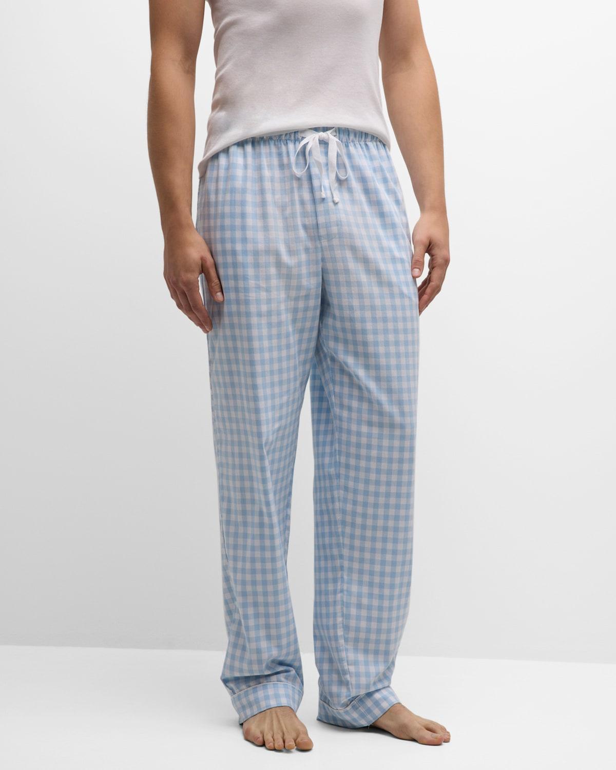 Men's Cotton Gingham Check Pajama Pants Product Image