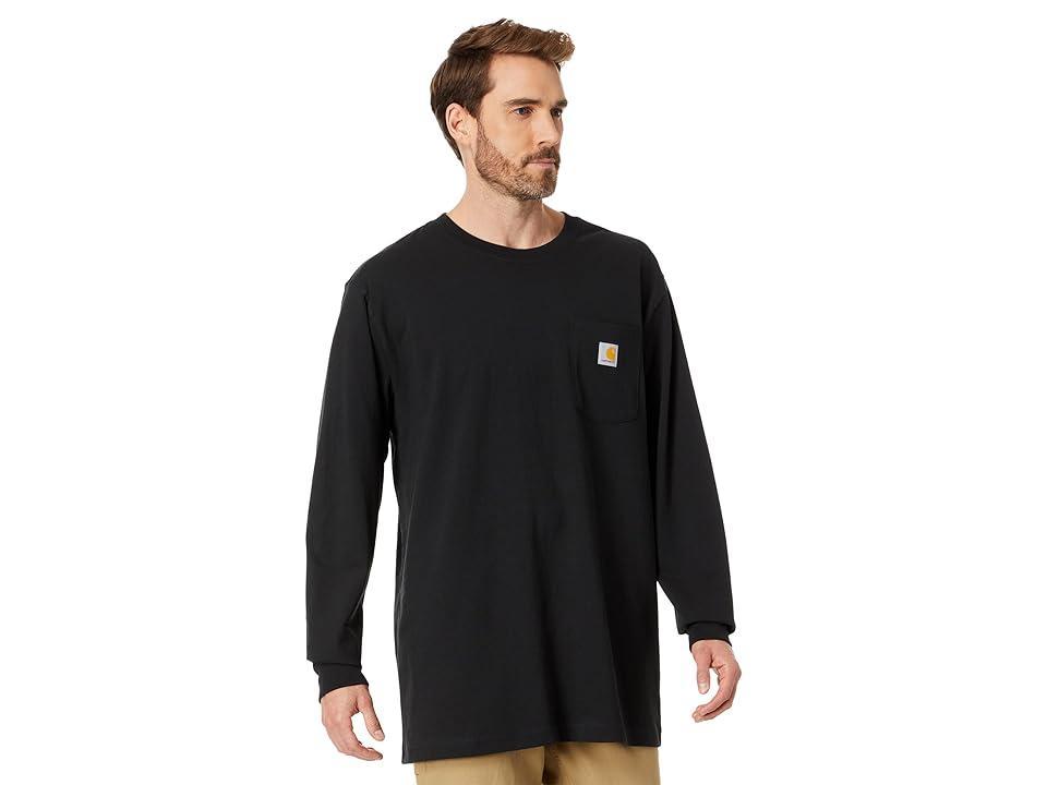 Carhartt Big Tall Loose Fit Heavyweight Long Sleeve Pocket Script Graphic T-Shirt Men's Clothing Product Image