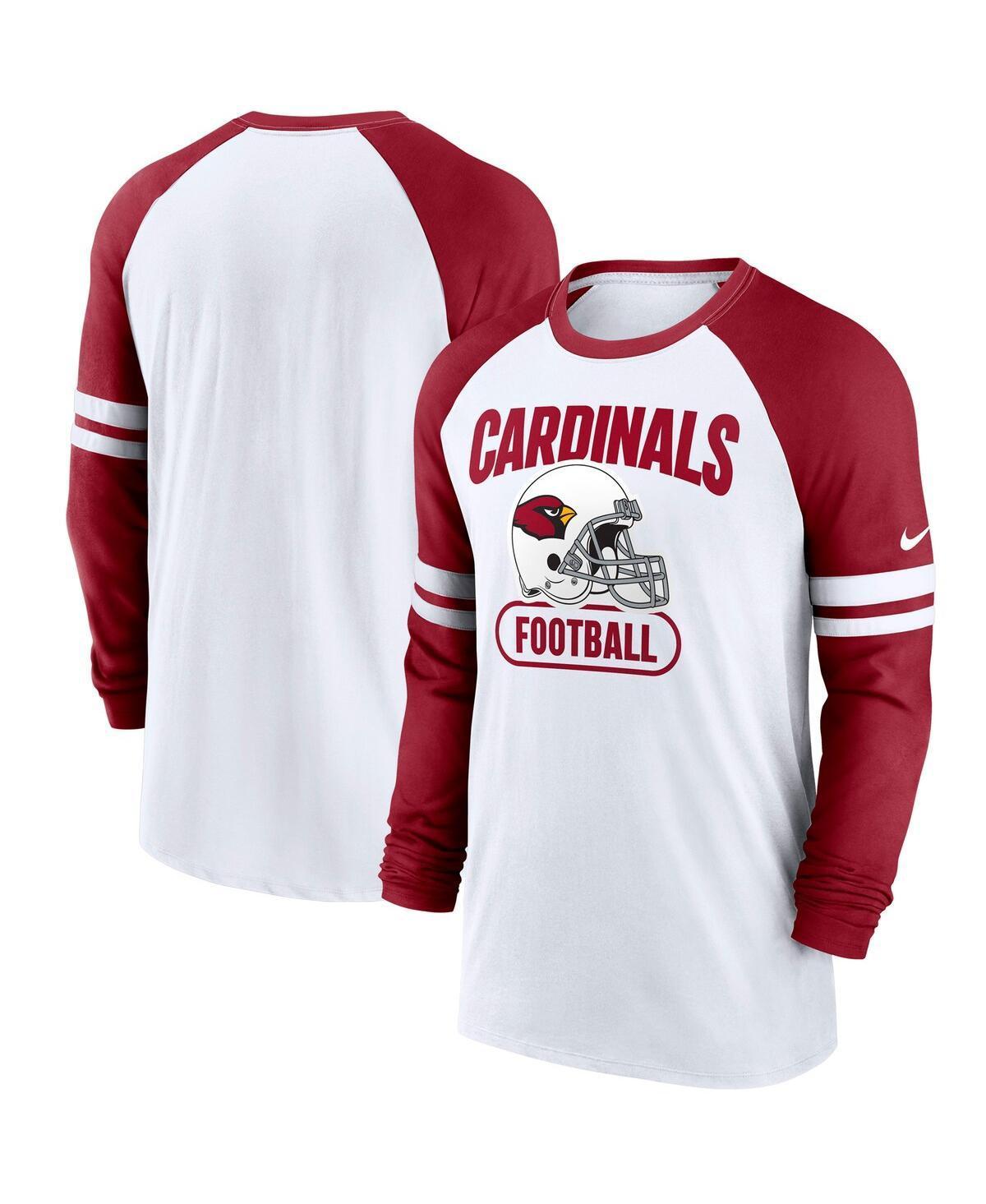 Mens Nike /Cardinal Arizona Cardinals Throwback Raglan Long Sleeve T-Shirt Product Image