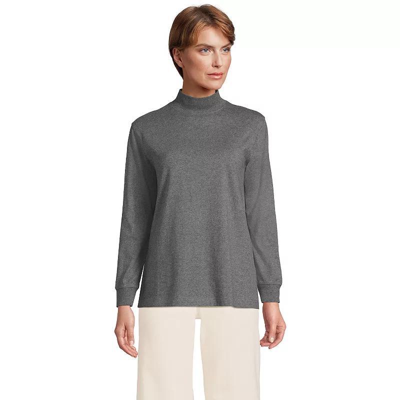 Lands End Womens Long Sleeve Super T Mock Tee Product Image