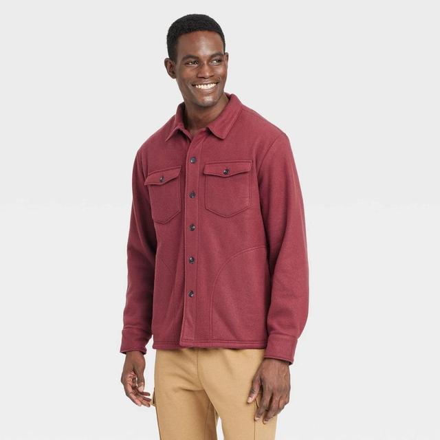 Mens Long Sleeve Shirt Jacket - Goodfellow & Co Maroon XXL Product Image