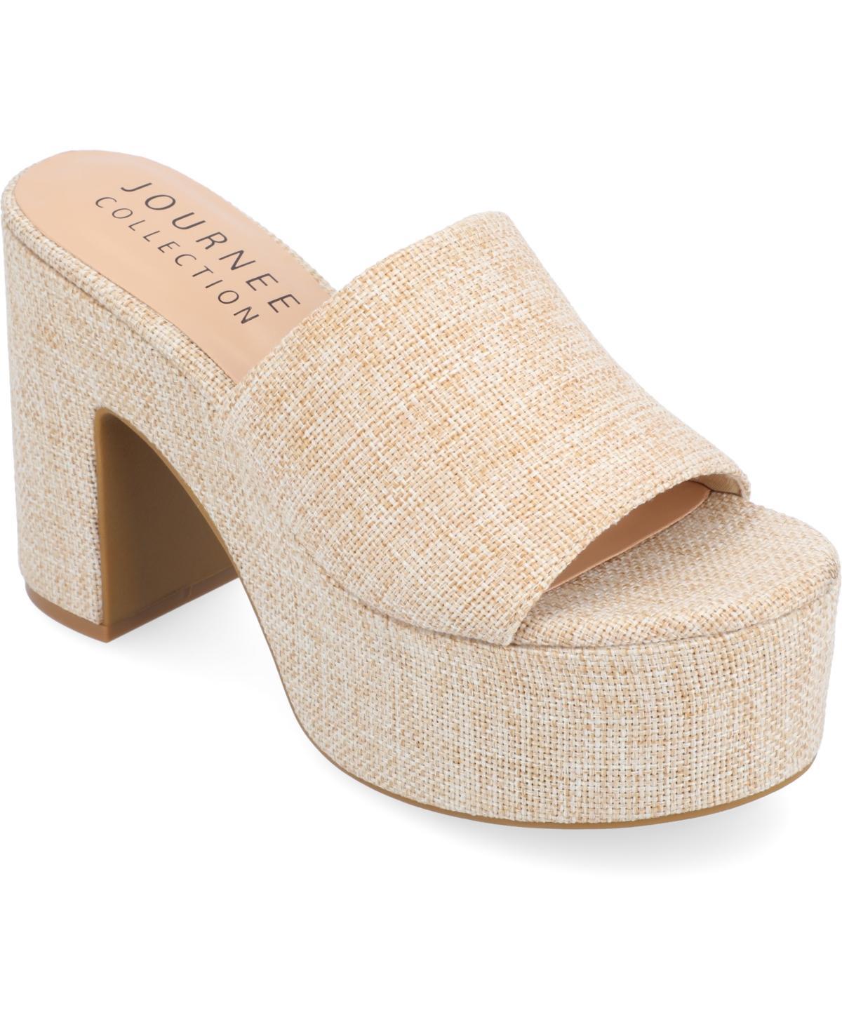 Journee Collection Womens Enyya Canvas Platform Sandals Product Image