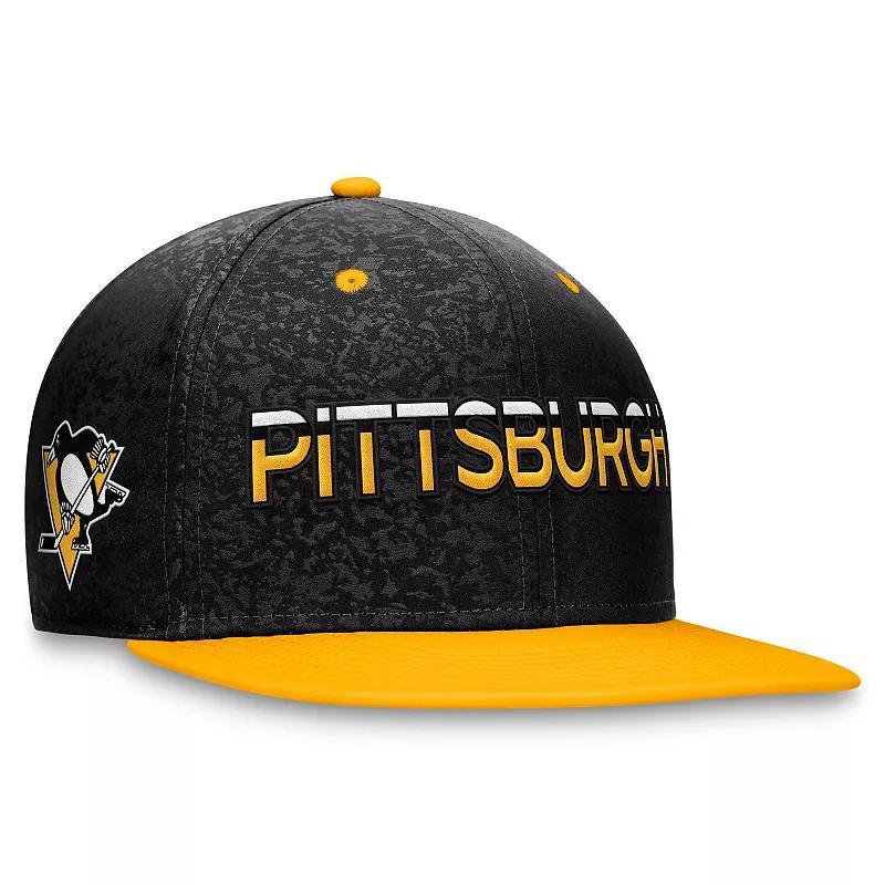 Mens Fanatics Branded /Gold Pittsburgh Penguins Authentic Pro Rink Two-Tone Snapback Hat Product Image