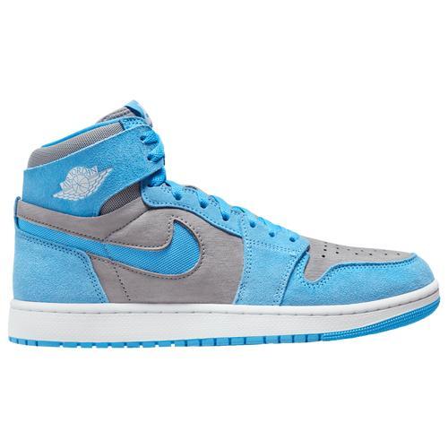 Jordan Mens AJ1 Zoom CMFT 2 - Basketball Shoes White/Blue/Grey Product Image