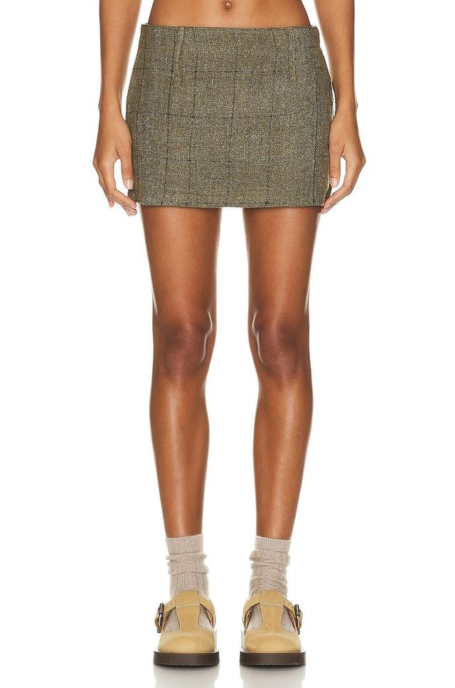 Mimchik Wool Mini Skirt in Olive Product Image