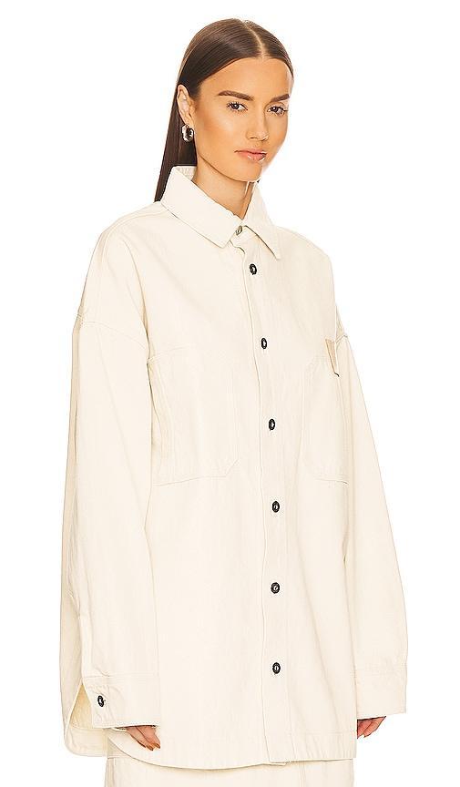 Helsa Denim Overshirt in Ivory Product Image