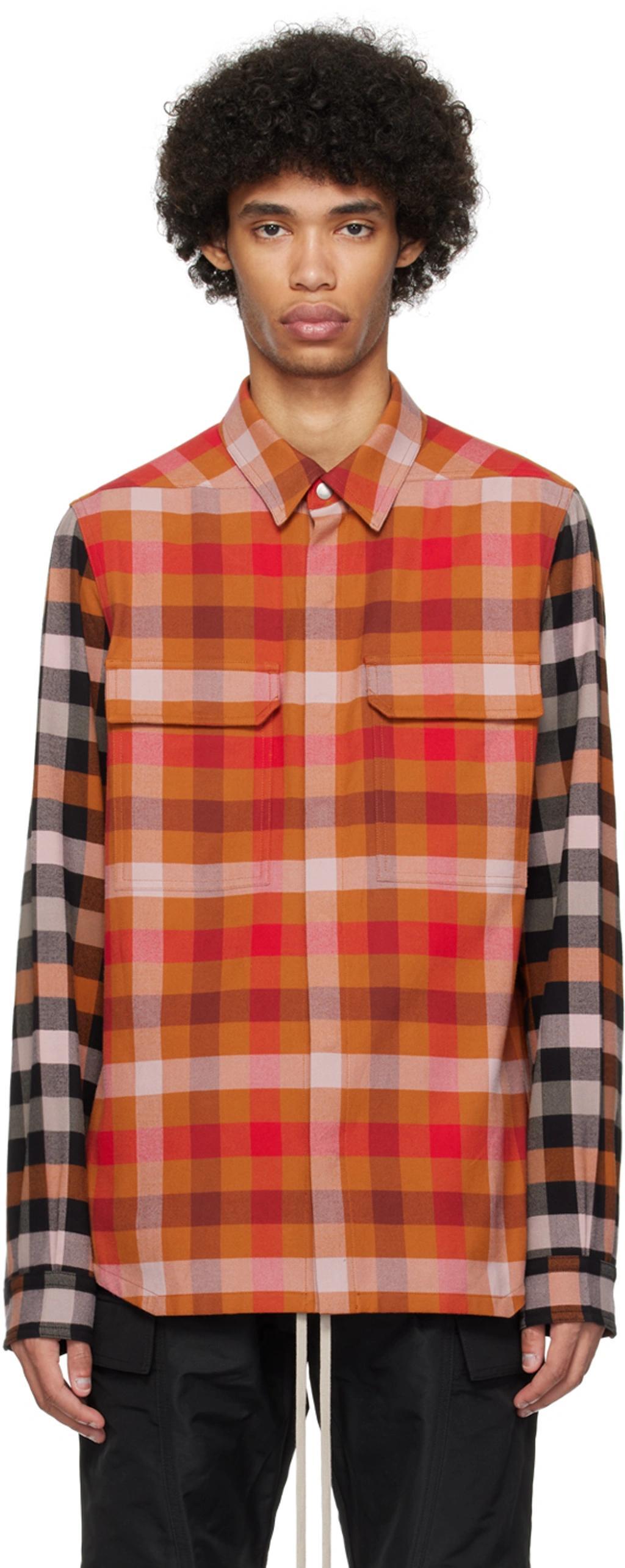 RICK OWENS Checked Cotton-flannel Shirt In Print Product Image