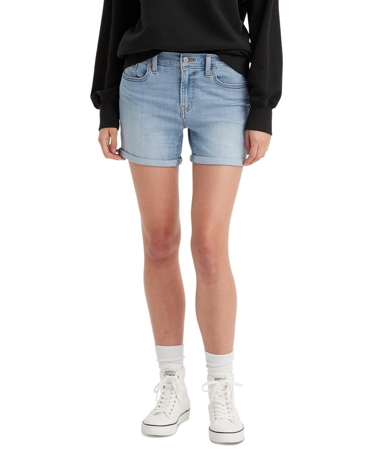 Levis Mid Rise Update Cuffed Hem Stretch Denim Shorts Product Image