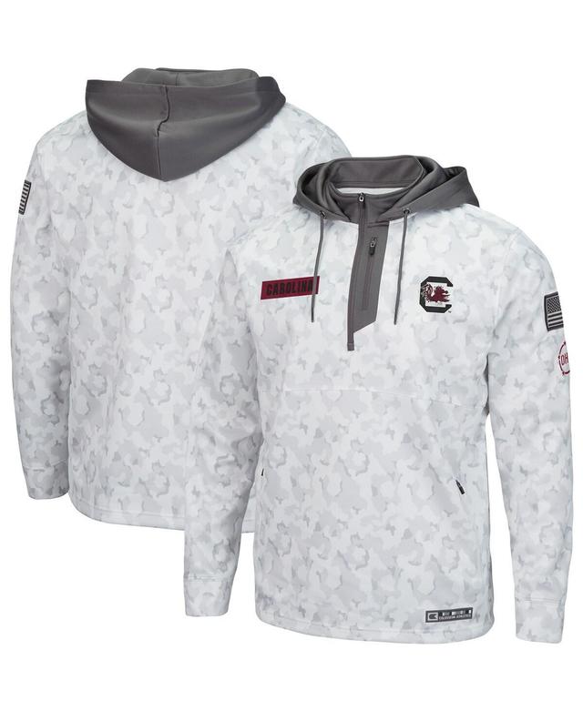 Mens Colosseum Arctic Camo South Carolina Gamecocks Oht Military-inspired Appreciation Quarter-zip Hoodie Product Image